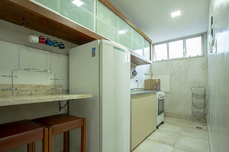 Flat Praia de Copacabana - 2 quartos garagem terraço panorâm