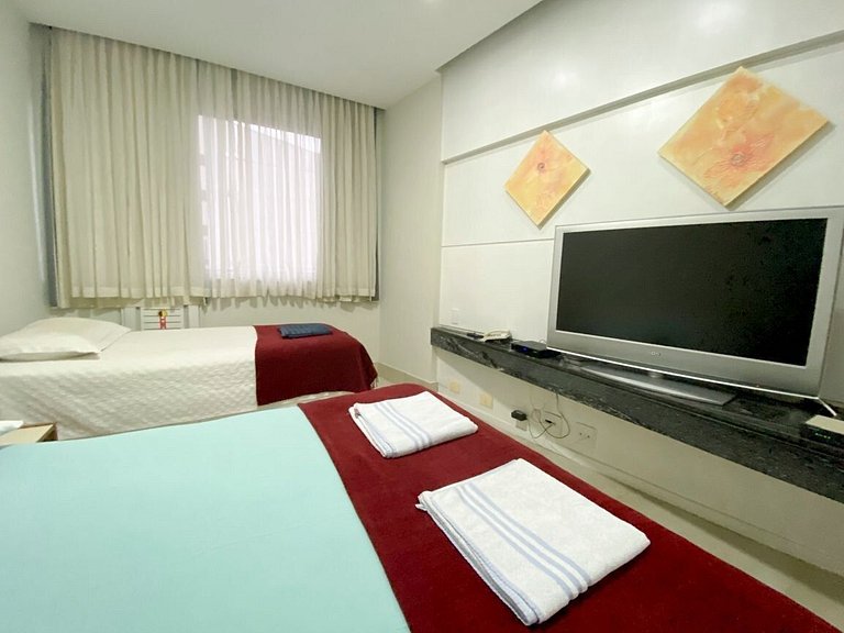 Flat Praia de Copacabana - 2 quartos garagem terraço panorâm