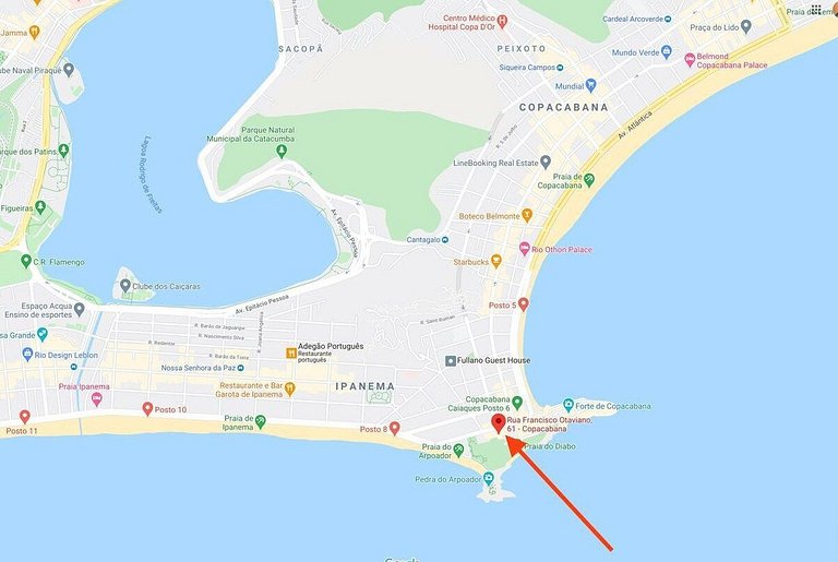 Flat Praia de Copacabana e Ipanema - Piscina Sauna Academia