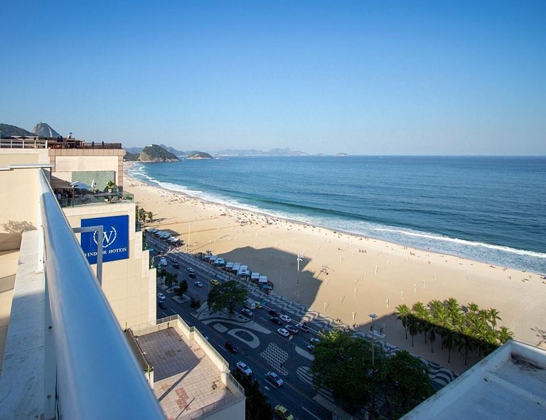 Flat Praia de Copacabana - Varanda Vista Mar Garagem - Pé na