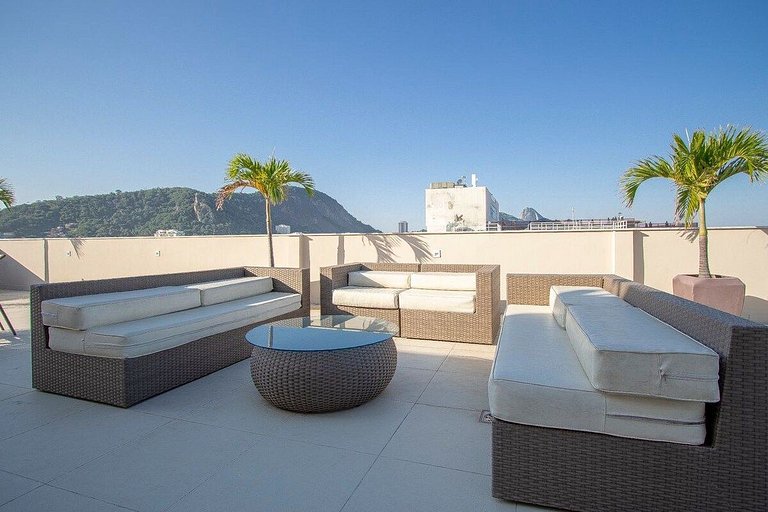Flat Praia de Copacabana - Varanda Vista Mar Garagem - Pé na