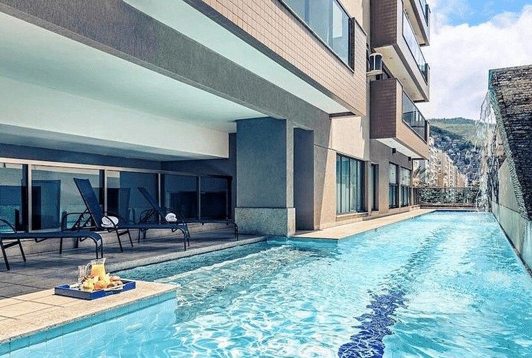 Flat Praia de Copacabana Ipanema - Piscina Sauna Academia Wo