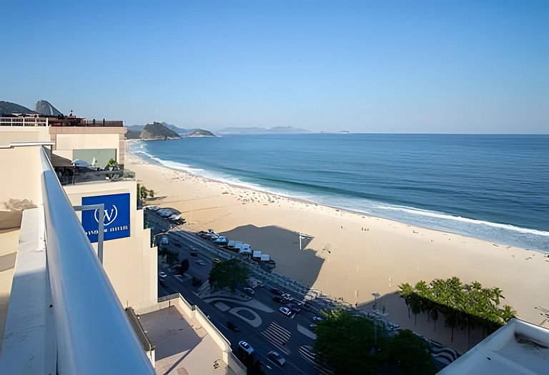 Flat Praia de Copacabana - 2 quartos Varanda Vista mar e Gar