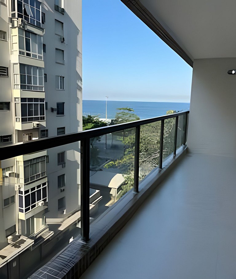 Flat Praia de Copacabana - 2 quartos Varanda Vista mar e Gar